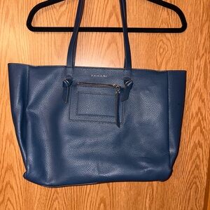 Tahari Blue faux leather Tote Bag